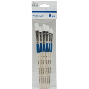 6 pc. White Nylon Brush Set