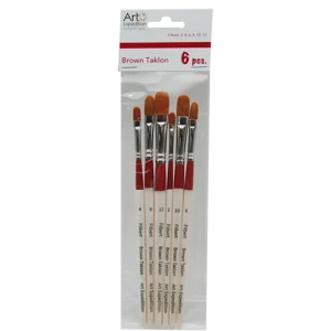 6 pc. Brown Taklon Brush Set