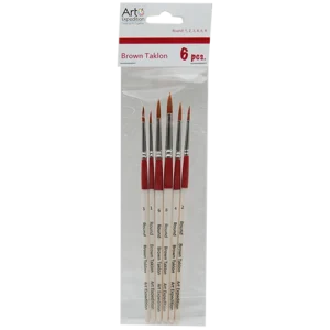 6 pc. Brown Taklon Brush Set
