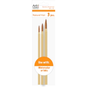 3 pc. Goat Hair  Bamboo Brush Set