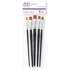 5 pc. Golden Taklon Flat Brush Set
