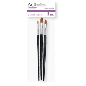3 pc. Golden Taklon Filbert Brush Set