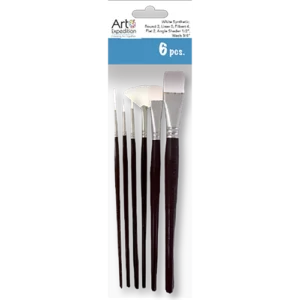 6 pc. White Synthetic Brush Set