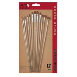 12 pc. Brown Nylon Brush Set