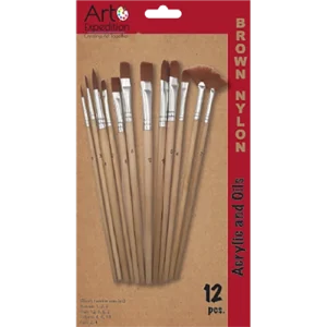 12 pc. Brown Nylon Brush Set