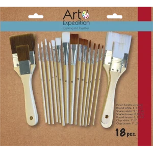 18 pc. Assorted Nylon Mixed Media Brushes