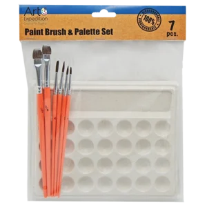 7 pc Paint Brush and Palette Set