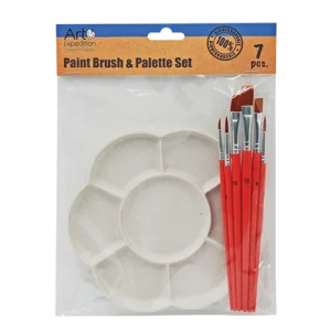 7 pc Paint Brush and Palette Set