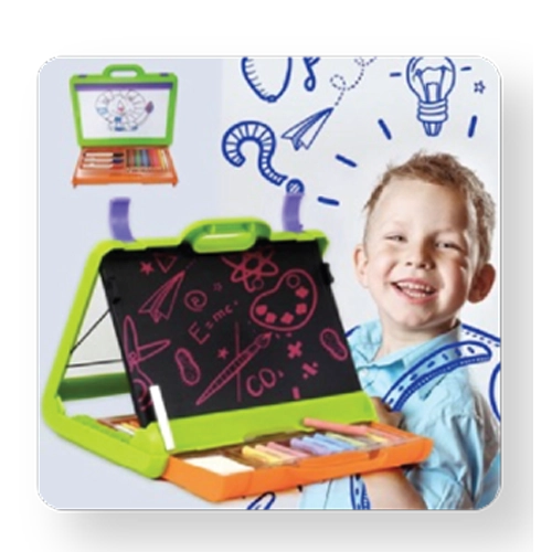 35PC Kids Chalkboard & Whiteboard Easel Set - Image 2